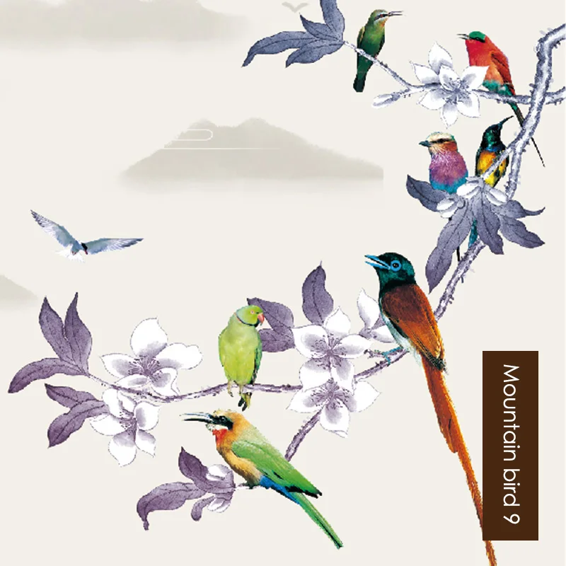 Mountain bird 9 SUNFREE цифровые печатные беспроводные рулонные жалюзи затемненные тканевые жалюзи с принтом в виде цветов и птиц Пружинные рулонные шторы - Цвет: Mountain bird 9
