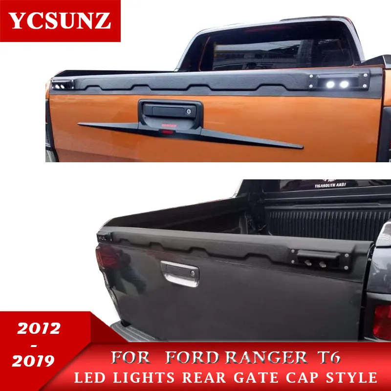 Отделка задних ворот грузовика со светодиодом для Ford Ranger T6 T7 T8 2012 2013 2014 2015 2016 2017 2018