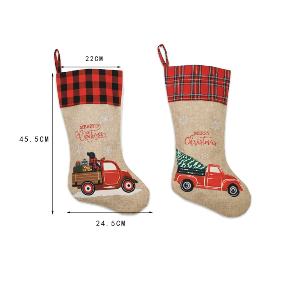 2 шт./пакет/автомобиль с изображениями на тему Рождества Носки из красного и
