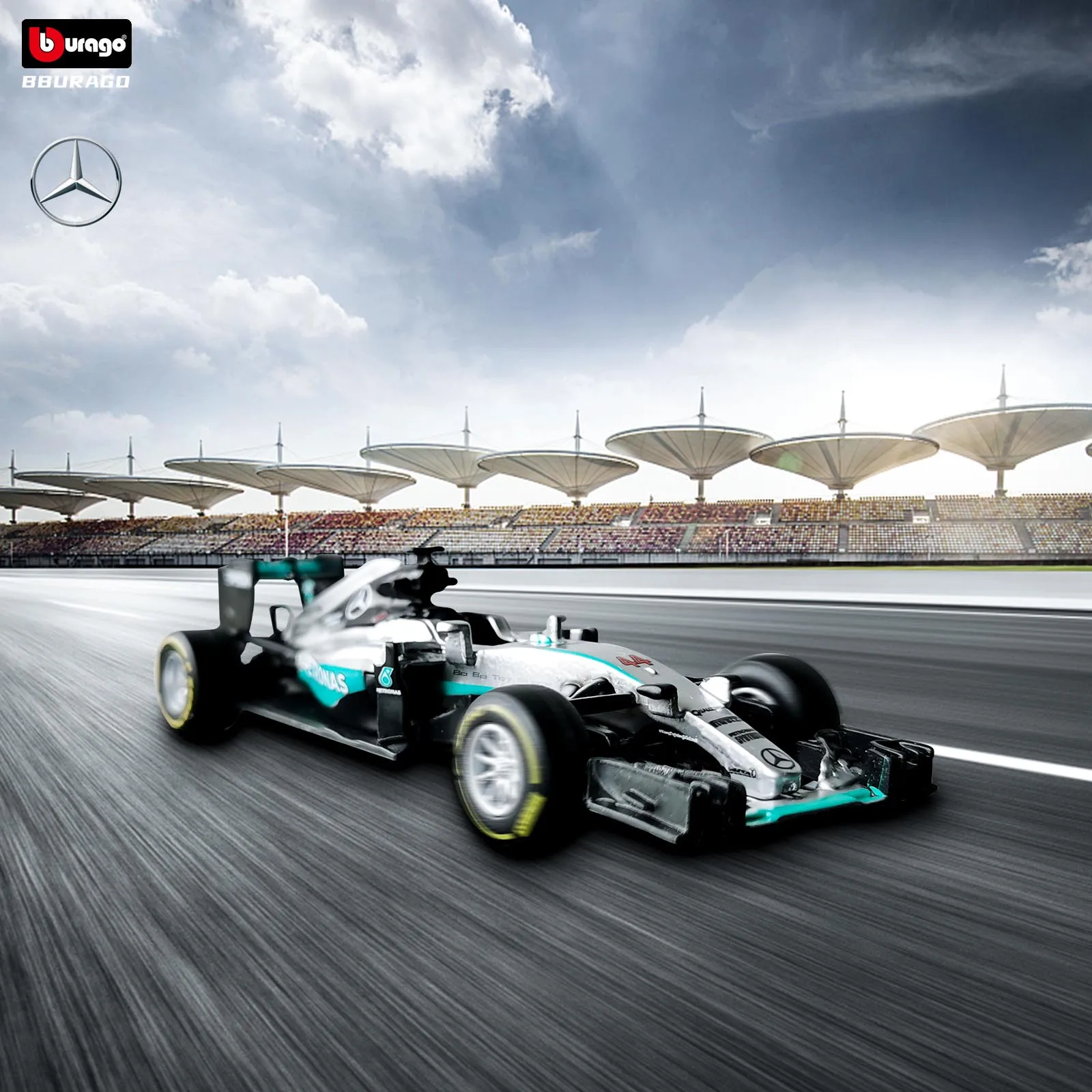 Модель автомобиля Mercedes Benz-AMG Bburago 1:43 модель F1 команды гоночная формула
