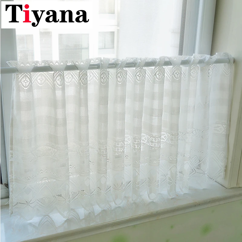 Сетчатая белая марлевая занавеска на окна для кухни кафе комнаты небольшие