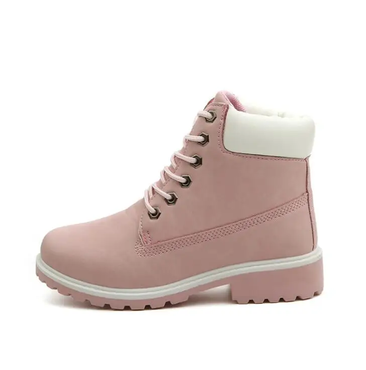 Новинка зимние женские ботильоны кожаные ботинки на меху теплые плюшевые