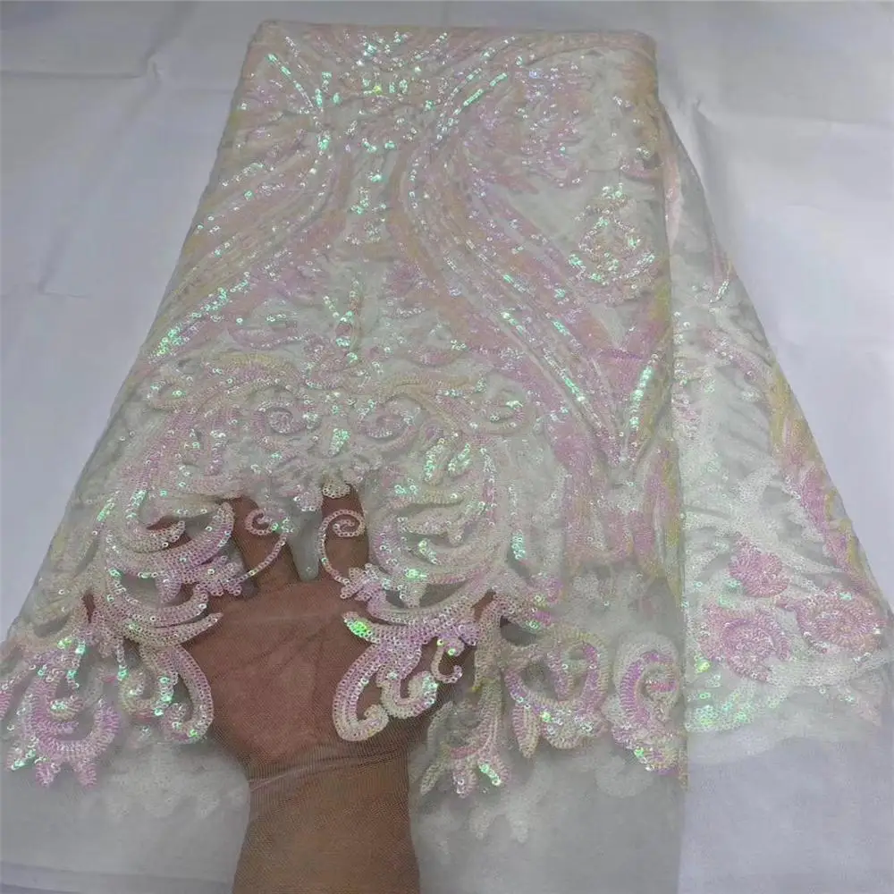 Новинка 2020 года французское нигерийское кружево с блестками ткани высокого