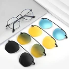 Солнцезащитные очки Kanspace 5 в 1 с магнитной застежкой поляризационные женские очки для близорукости Металлические Модные мужские очки 20592