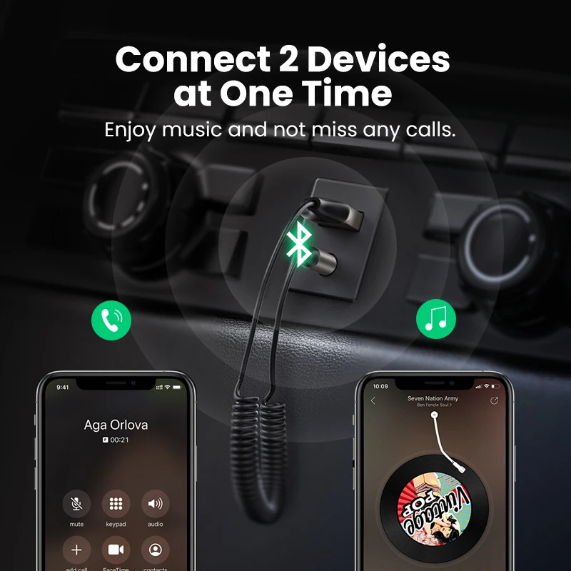 Bluetooth Aux адаптер UGREEN беспроводной автомобильный приемник с USB на разъем 3 5 мм аудио