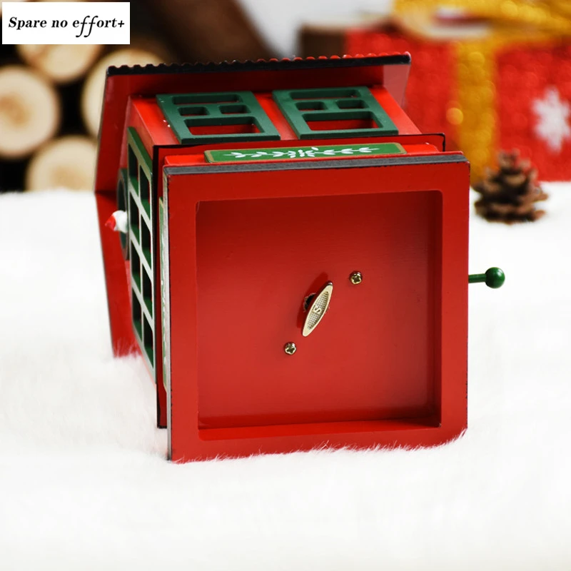 Adornos de navidad Деревянная Рождественская музыкальная шкатулка Новогоднее украшение Рождественская елка декорации и подарки на день рожденья Рождественский подарок для ребенка