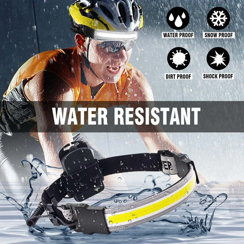

2 Pack LED Headlight Lightweight COB Bright Headlight with 3 Light Modes for Fishing, Running and Camping