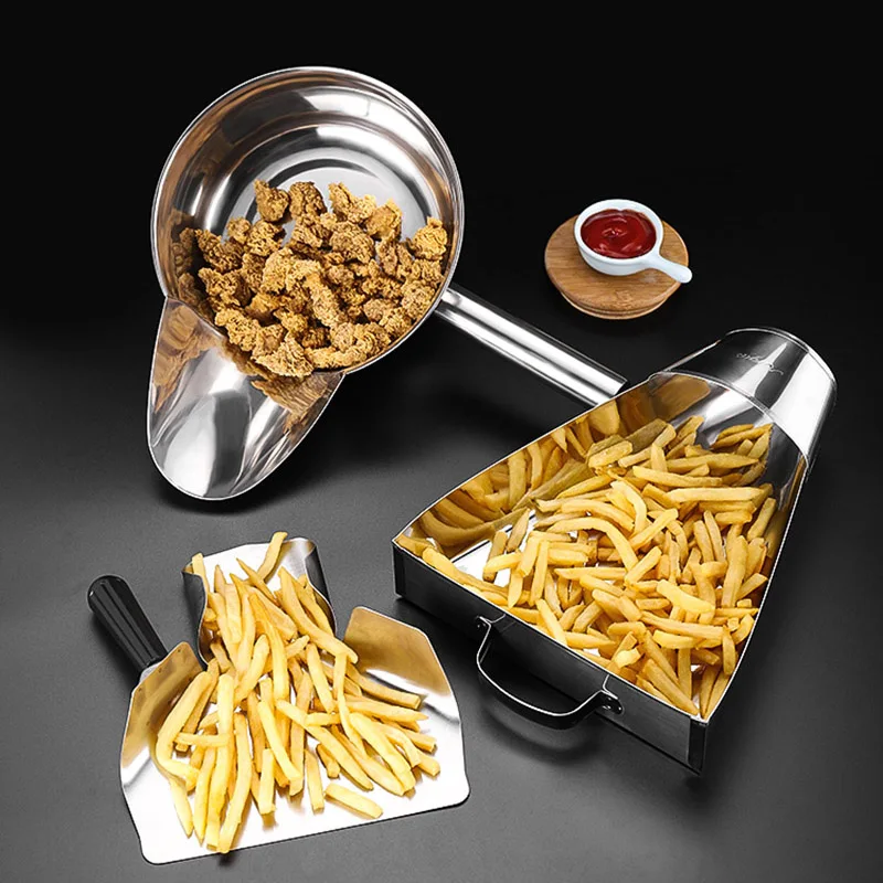 

Stainless steel food packing shovel, duckbill scoop, salted chicken packing spoon, pot chicken shovel, french fries bagging tool