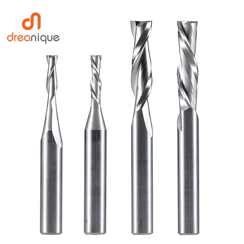 

CNC ROUTER BIT Two Flutes carbide Spiral router bit wood end mill cnc milling cutter for Compression Wood 3.175mm 6.35 mm
