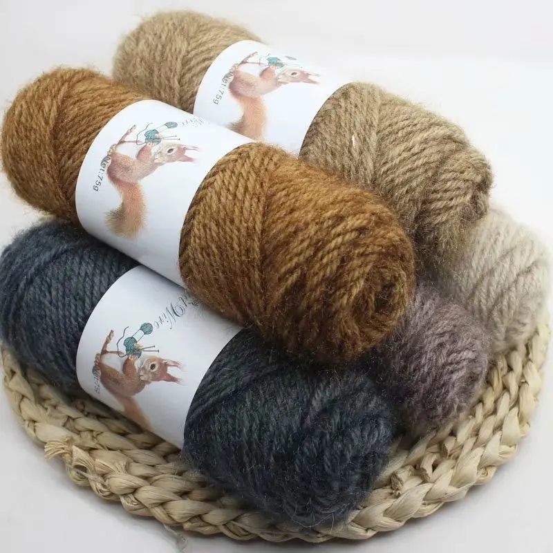 

75Gram Soft Long Squirrel Cashmere Yarn Fine Worsted Hand Knitting Wool Yarn Thread for Making Sweater Scarf Hat