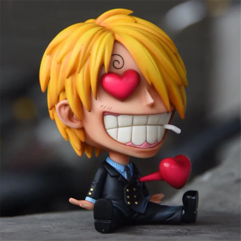 Sanji Q Ver. Экшн-фигурка в виде сердца мини сидящего из ПВХ Семейная Игрушка Vinsmoke Luffy