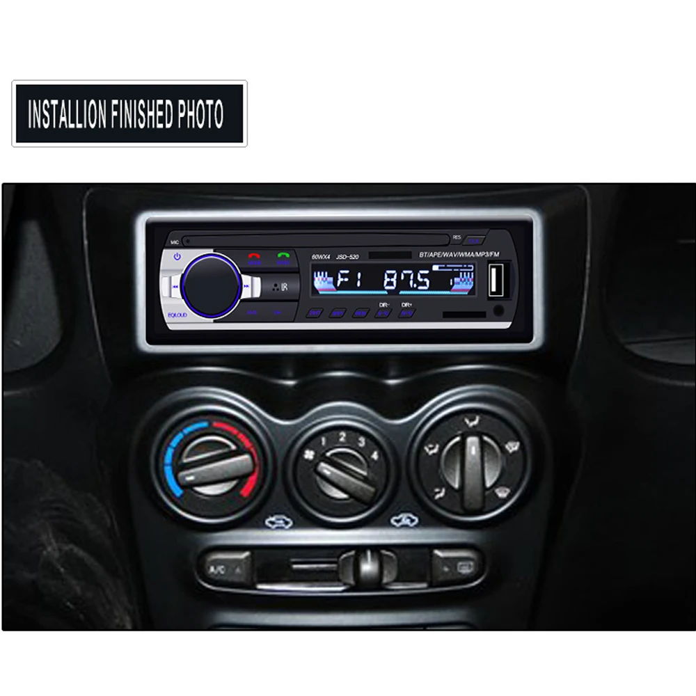 Авторадио с Bluetooth 1Din стереопроигрыватель поддержкой AUX/MP3/FM/пульт дистанционного