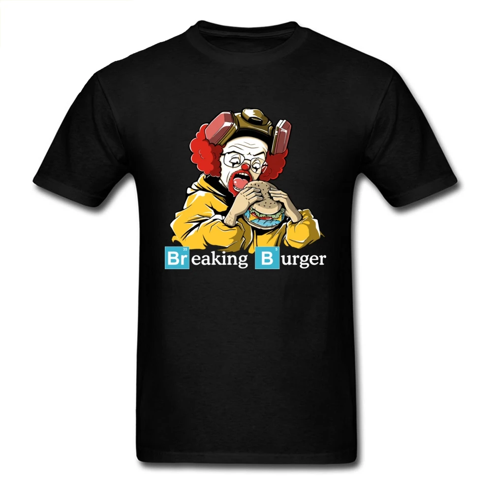 

Punk Clown Tshirt Men Breaking Burger T Shirt Cartoon T-shirts Funny Design Tops 2018 New Normal Clothes Free Shipping