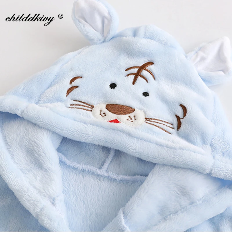 Детский банный халат для маленьких девочек с рисунком тигра мягкая детская