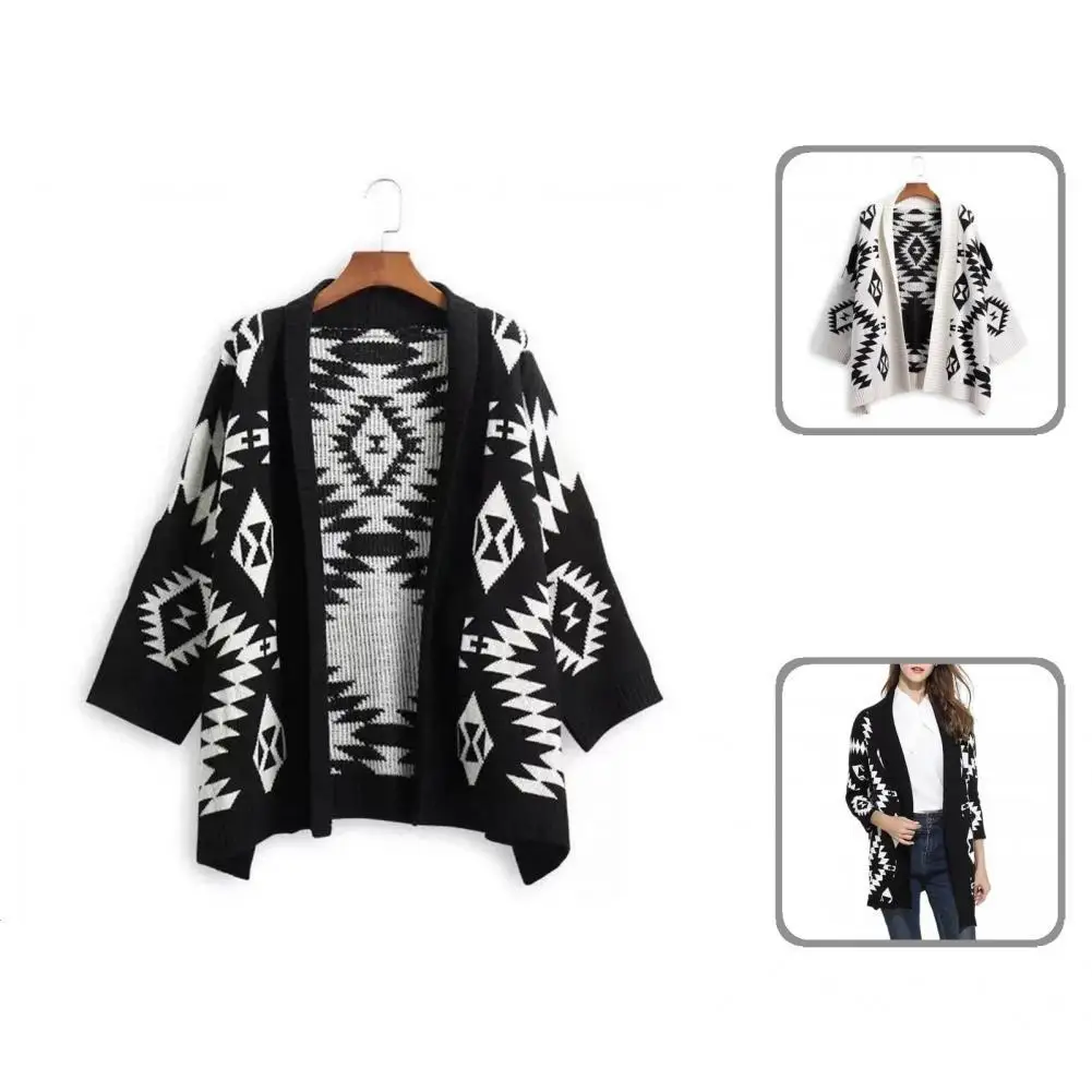 

Зимний женский винтажный кардиган в этническом стиле