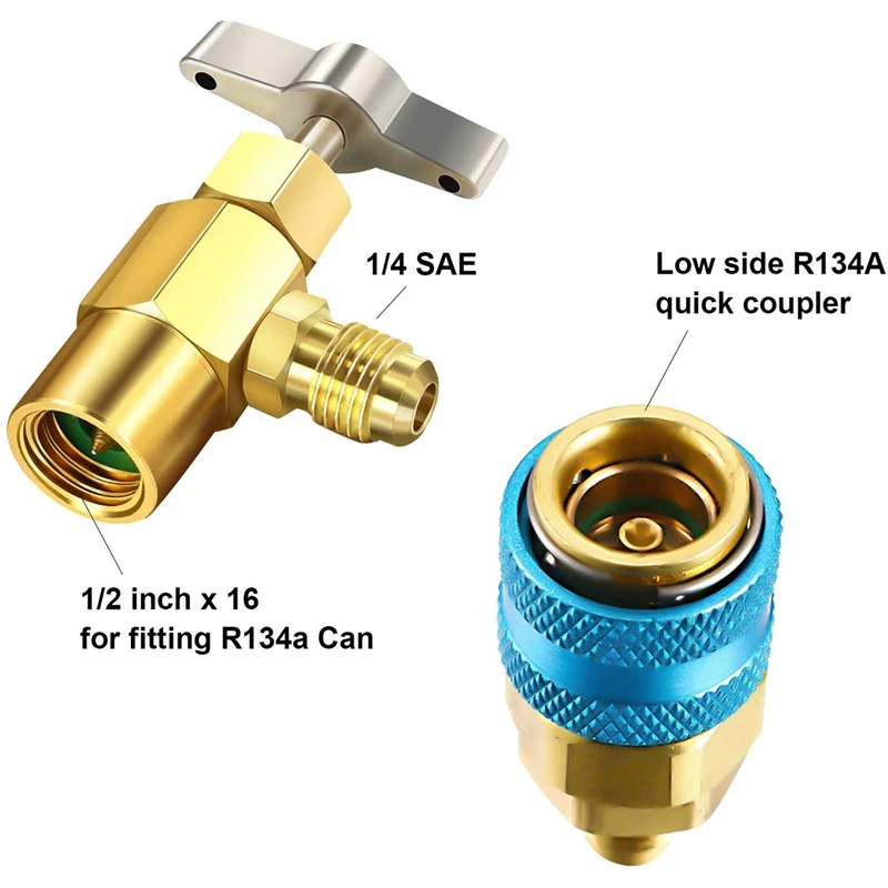 3 шт. набор A/C R134A хладагент зарядный шланг Быстрая пара 1/2 дюйма мужской 1/4 SAE