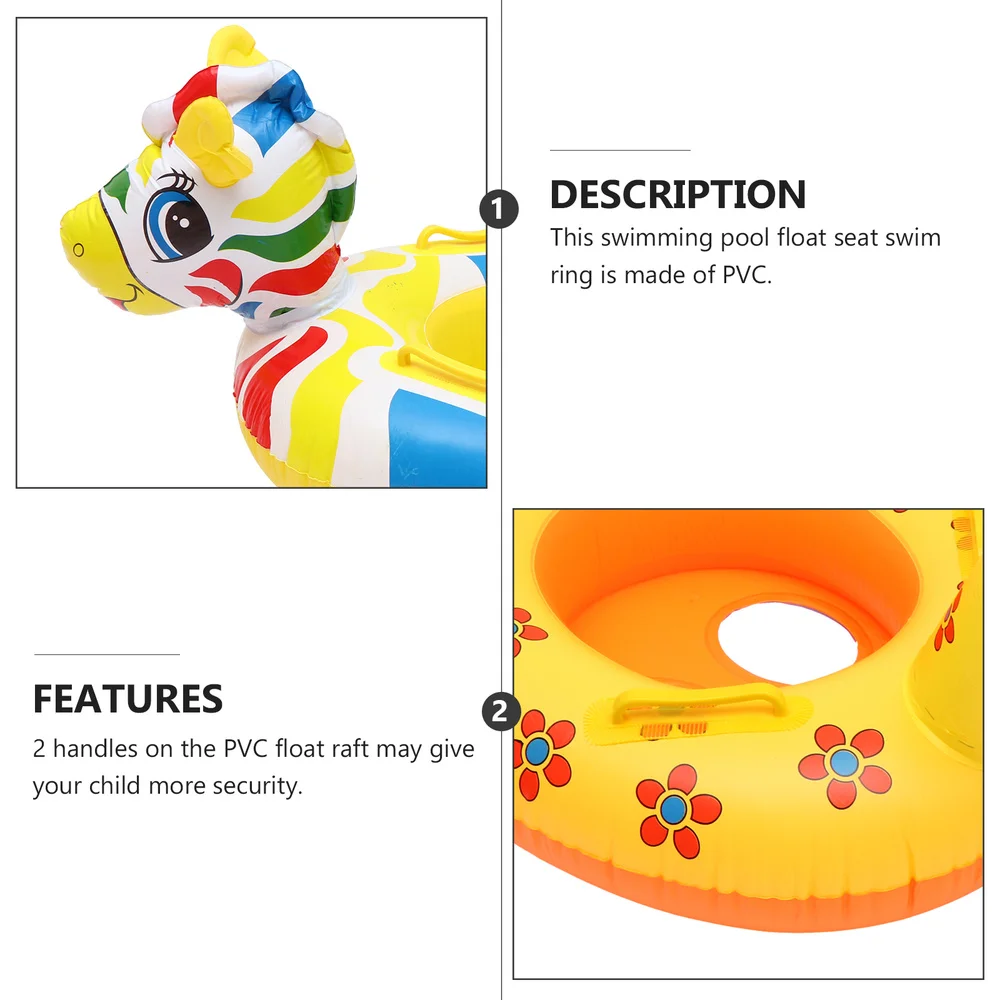 

2pcs Baby Pool Float Seat Swim Ring Animal Design Swimming Ring Swim Pool
