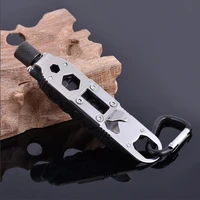 wilderness survival mini multifunctional keychain edc outdoor camping portable stainless steel pocket tools
