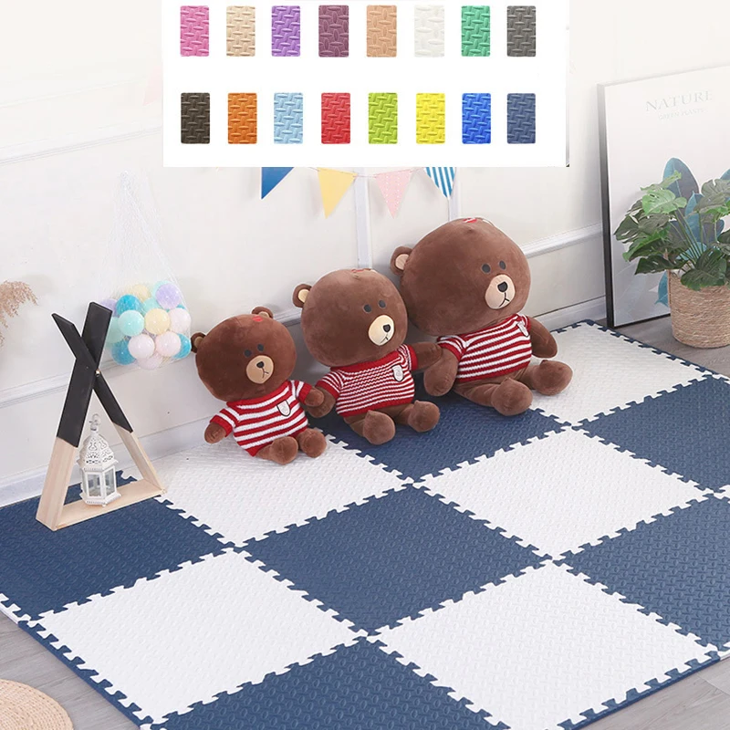 

16PCS 30*30cm Sports Protection Gym Mat EVA Leaf Grain Floor Mats Yoga Fitness Non-Slip Splicing Rugs Thicken Shock Room Workout