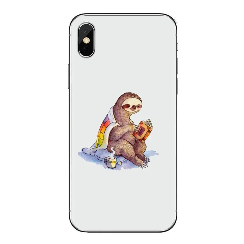For iPod Touch Apple iPhone 4 4S 5 5S SE 5C 6 6S 7 8 X XR XS Plus MAX Cartoon Sloth Poster Transparent Soft Cases Covers |