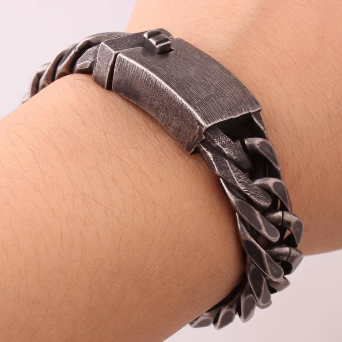 Браслет-цепочка мужской из нержавеющей стали с двойным панцирным плетением 13 мм |