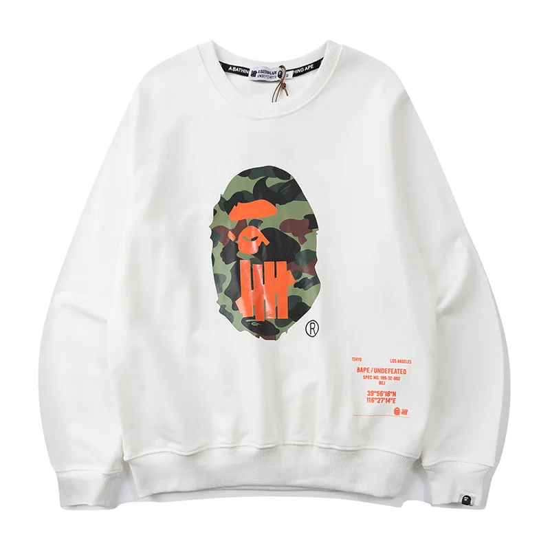 

Bappe New Youth Joint Cartoon Printing Casual Round Neck SweaterBlack Sweatshirt Men Clothing