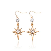 2020 new fashion geometric octagonal earrings women with exaggerated temperament starburst ear hook