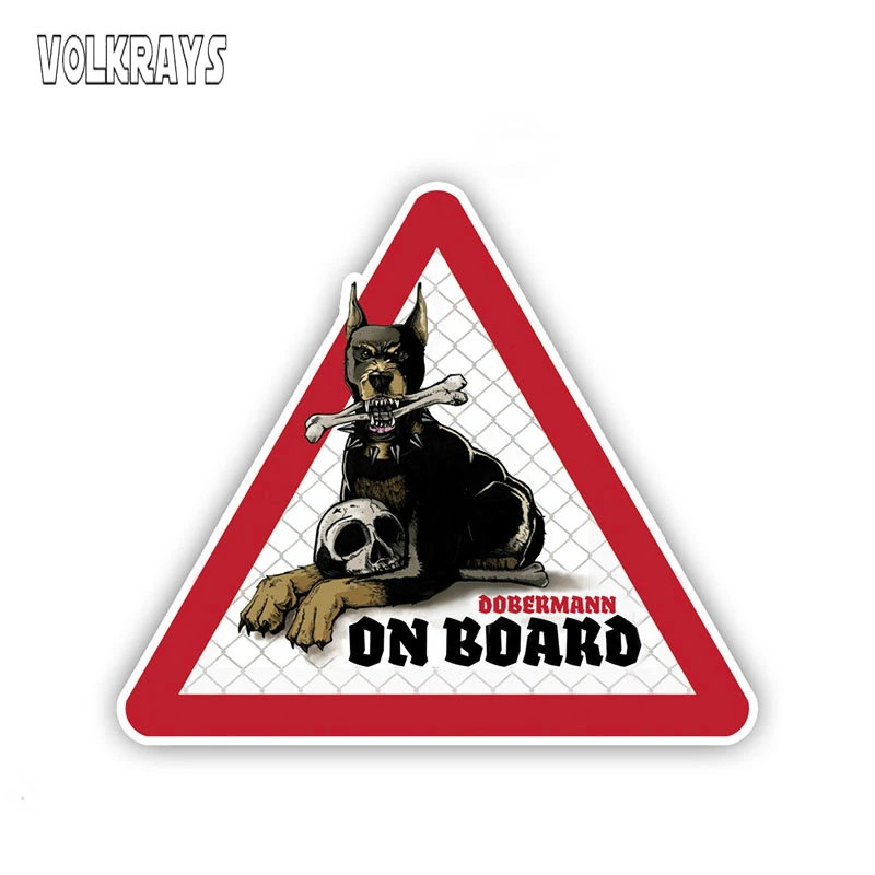 

Volkrays Dobermann Pet Dog Car Stickers Dog on Board Decals Decal Warning Sign Funny Waterproof Sunscreen Sticker PVC,12cm*10cm