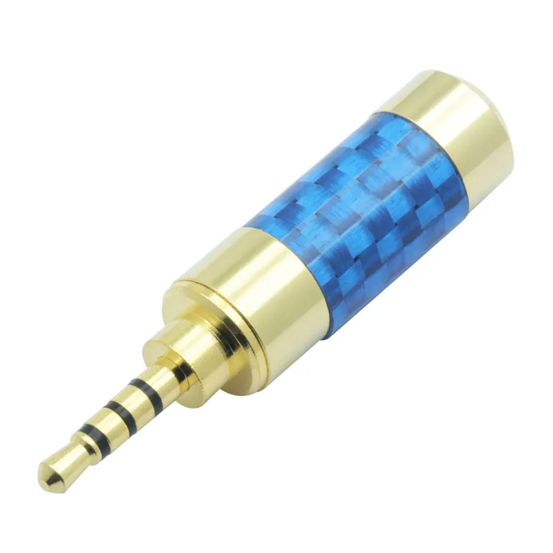 Gold Blue 10 шт./лот мини-джек 2,5 мм 4 Pin стерео штекер провод разъем 4-полюсный 2,5 мм Сделано в Китае Поддержка 6 мм аудио кабель - Цвет: Gold Blue