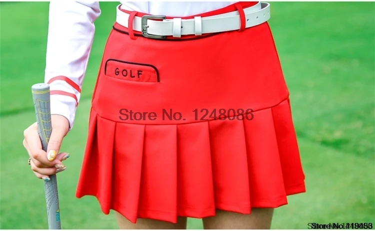 Pgm Golf короткая трапециевидная юбка костюмы женские рубашки с длинным рукавом облегающие эластичные комплекты одежды для гольфа ТЕННИСНАЯ СПОРТИВНАЯ ОДЕЖДА D0493