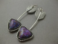 bohemian unique silver color arrow earrings women creativity inlaid purple stone drop earrings for women party jewelry