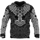 Мужская одежда 2021, толстовка с капюшоном и 3D-принтом в стиле викингов