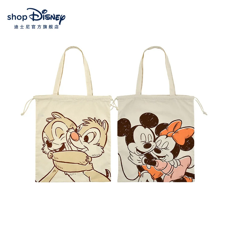 

Модная Холщовая Сумка на шнурке Disney с Микки Маусом, высококачественные шитые черные сумки для косметики и ювелирных украшений на шнурке