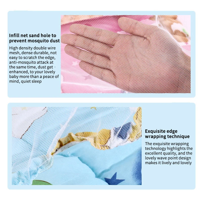 Портативная складная детская кровать на молнии москитная сетка палатка кроватка