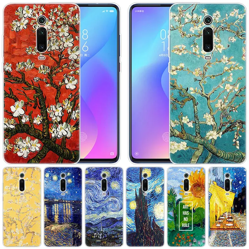 Силиконовый чехол с изображением Ван Гога звездной ночи для Xiaomi Pocophone F1 Mi 9T Pro CC9 CC9E
