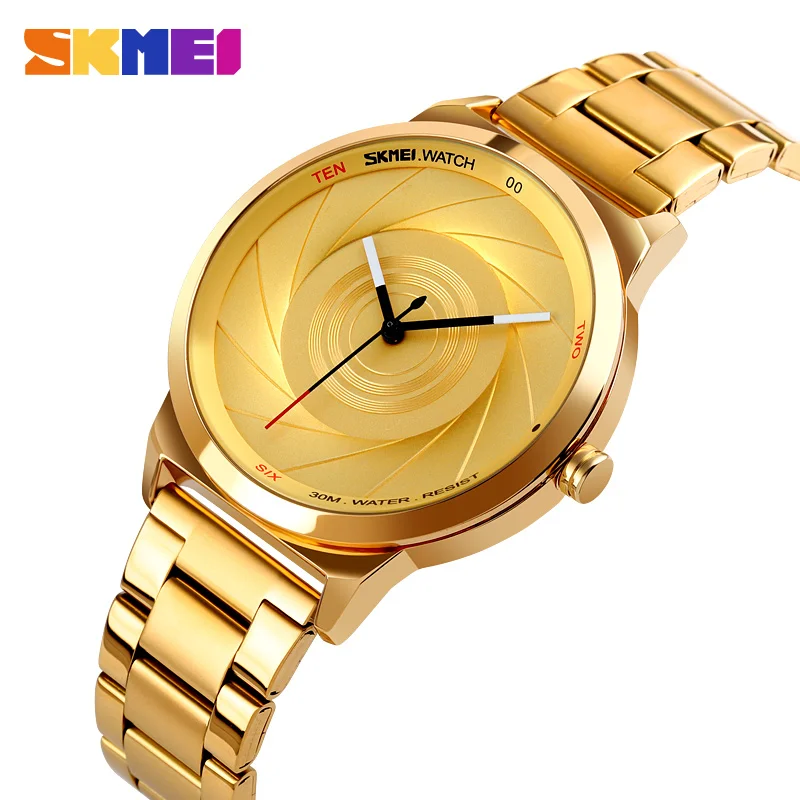 

SKMEI Simple Design Quartz Movement Mens Watches 3D Fashion Dial Swimming 30M Waterproof Sport Watch Luxury All Steel Wristwatch