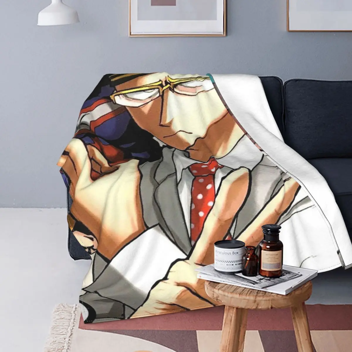 

Sir Nighteye My Hero Academia Blanket Flannel Winter Anime Japan Breathable Super Soft Throw Blanket for Home Car Bedding Throws