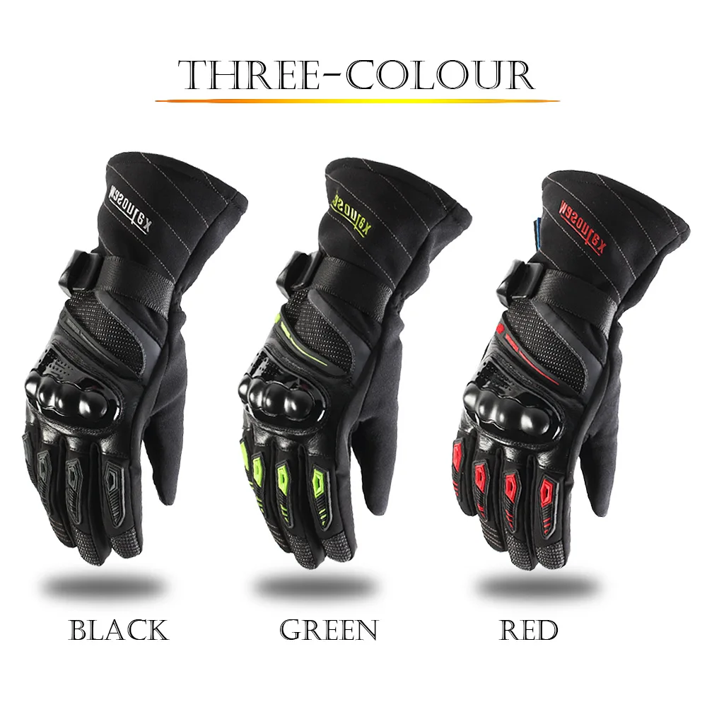 Зимние водонепроницаемые Мотоциклетные Перчатки XUEYU кожаные теплые перчатки для