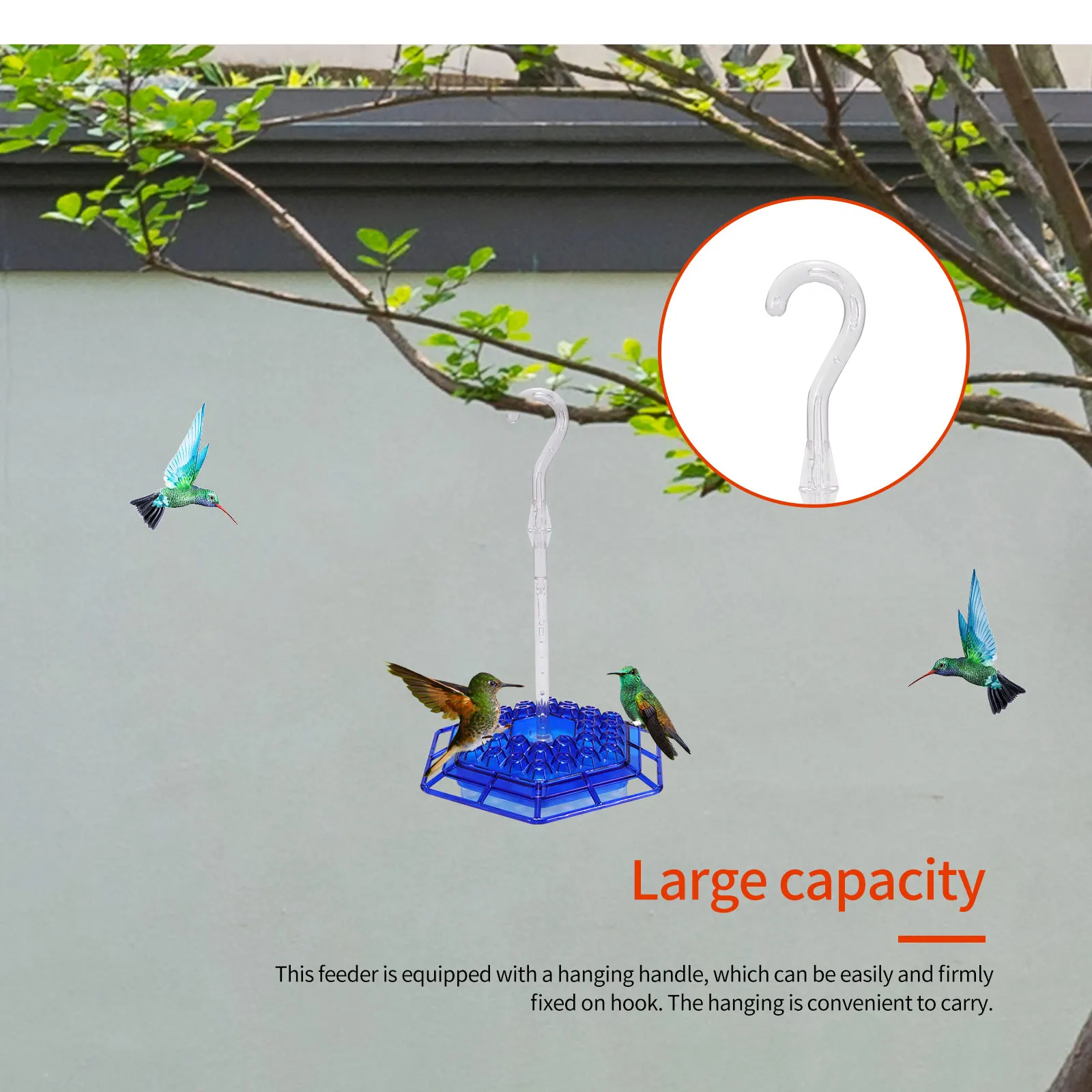 

Hanging Hexagonal Hummingbird Feeder with Hook Garden Bird Feeder Suspended Bird Feeder Hummingbird Feeder Outdoor Decoration