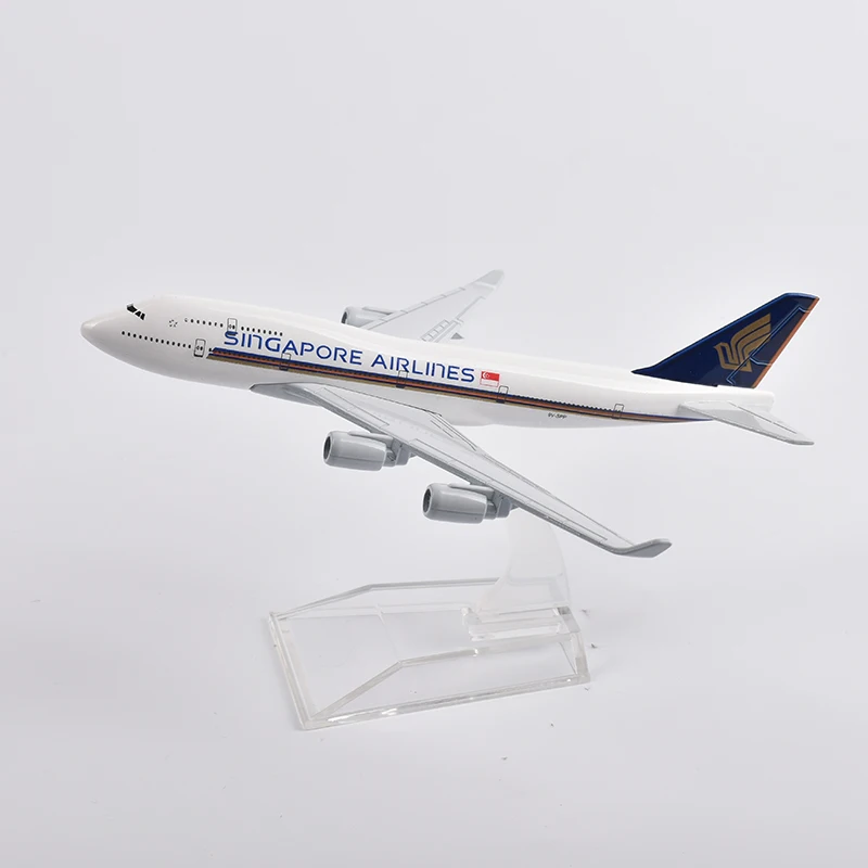 JASON TUTU 16 см авиакомпании Singapore Airlines модель самолета Боинг 747 Литые металлические