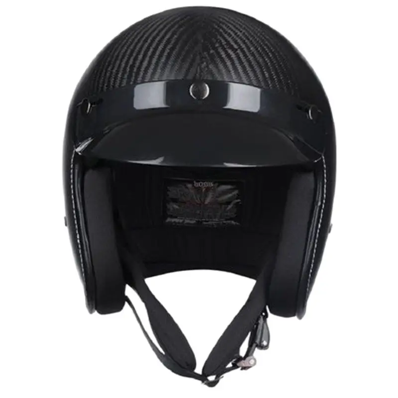 Carbon Fiber Men Half - Medium 3/4 Open Face Women Helmet, Motorcycle Helmet Flat  (L) enlarge