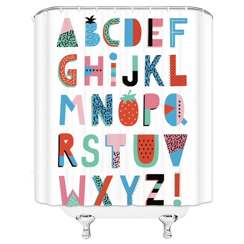 Занавеска для ванной из полиэстера 180 Х200 см с мультяшным принтом | Дом и сад