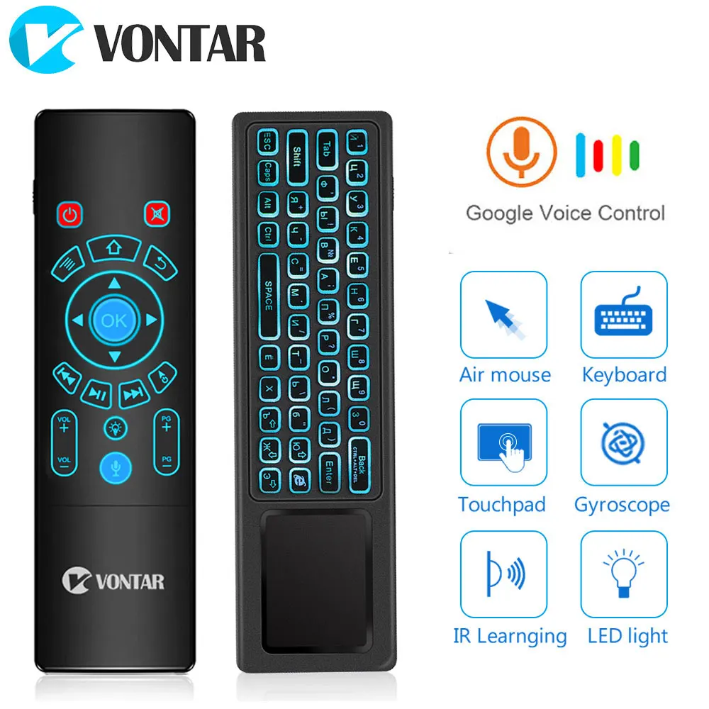 Пульт дистанционного управления VONTAR T8 Plus с подсветкой 2 4 ГГц Air mouse беспроводная