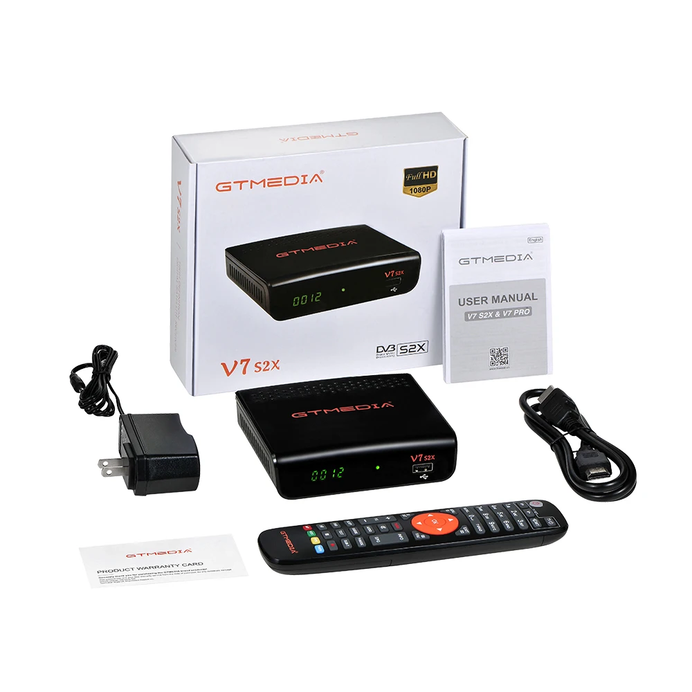 

GTMEDIA V7 S2X Receptor GTMEDIA V7S HD satellite receiver 1080P +USB antenna DVB-S2 TV Box Full PowerVu DRE &Biss key