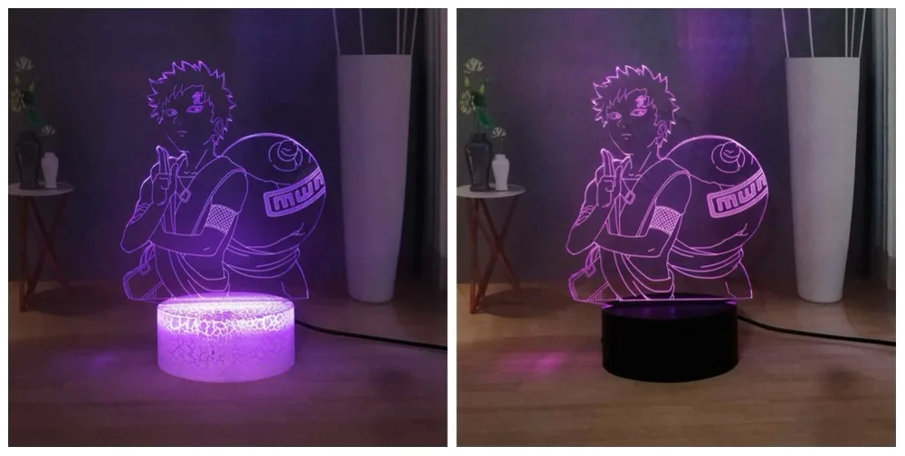 Наруто: детский светодиодный ночник shippюden повязка на голову Sabaku no Gaara RGB 7 красочная Сенсорная лампа USB мини настольная лампа для детей подарок на день рождения игрушка
