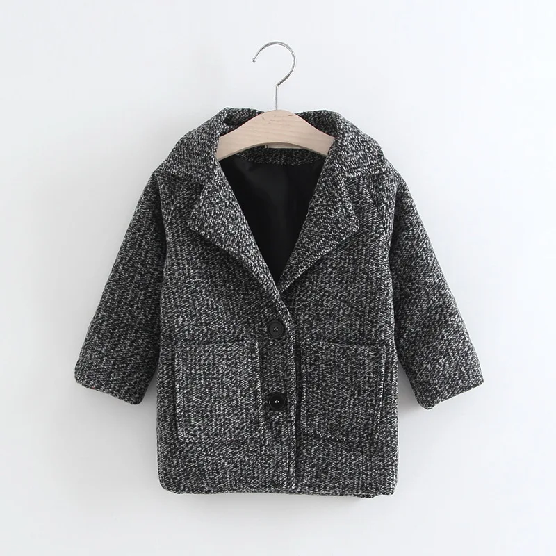 Новое пальто для девочек-подростков на осень и зиму толстые теплые шерстяные