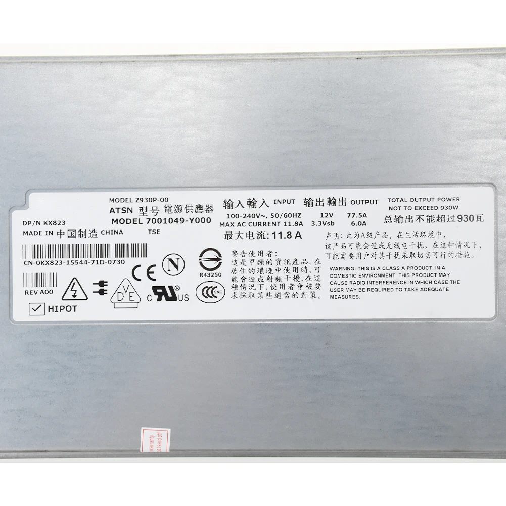 Для Dell power Edge 2900 Сервер питания 7001049-Y000 A930P-00 KX823 0U8947 930 Вт