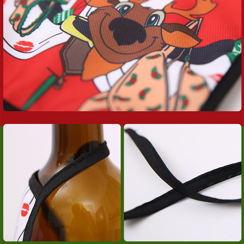 Мини-фартук рождественские Чехлы для бутылок вина украшения вечерние обеденного