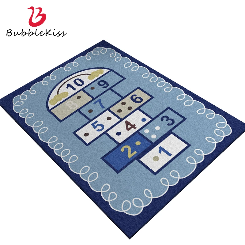 

Bubble Kiss Cartoon Carpet Decor Kids Bedside Play Area Blue Pink Home Living Room Area Rug Custom Tea Tables Floor Non-Slip Mat