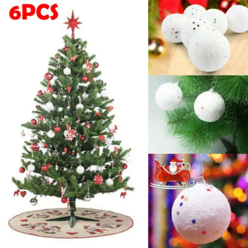 Christmas Pendent Party Suplies 6 pcs tree decoration pendant snowball Hanging Home Decor | Дом и сад